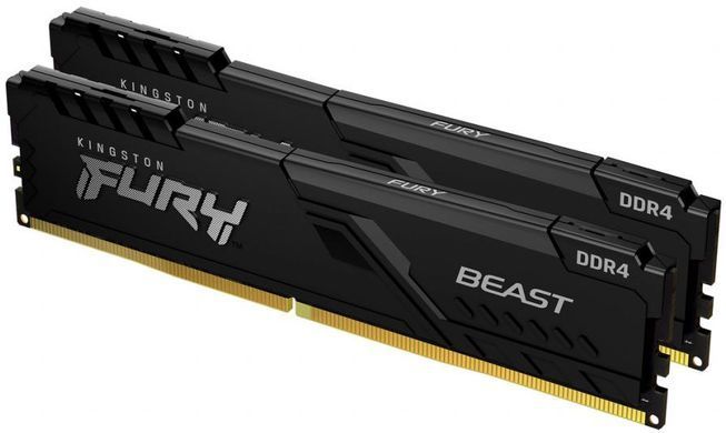 Kingston Пам'ять ПК DDR4 32GB KIT (16GBx2) 3200 Fury Beast Black KF432C16BB1K2/32 фото