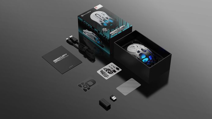 GravaStar Миша Mercury M1 Pro, BT/WL/USB-A, RGB, чорно-білий GRAVASTARM1PRO_GBLK фото