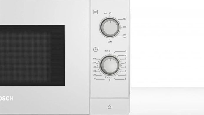 Bosch Мікрохвильова піч, 20л, мех. управл., 800Вт, білий FFL020MW0 фото