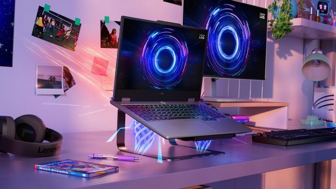 Lenovo Ноутбук Lenovo LOQ 15IRX10 15.6" FHD IPS AG, Intel i7-13650HX, 32GB, F1TB, NVD5070-8, DOS, сірий 83JE006TRA фото