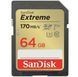 SanDisk Карта памяти SD 64GB C10 UHS-I U3 R170/W80MB/s Extreme V30