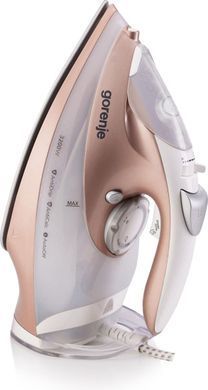 Gorenje Iron Gorenje, 3200W, 420ml, steam boost -250g, vert. Steaming, auto shutdown, ceramic soleplate, bronze-white SIH3200WR фото