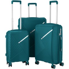 2E Набір пластикових валіз , SIGMA,(L+M+S), 4 колеса, аквамарин - купити в інтернет-магазині Coolbaba Toys