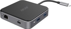 Acer Хаб USB-С > HDMI/DP/2xUSB-A3.2/USB-C/RJ45/mini-jack, 0.15м, чорний HP.DSCAB.013 фото