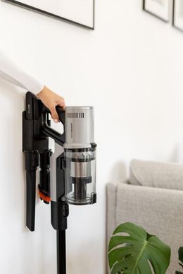 Gorenje Пилосос Gorenje бездротовий, 60Вт, конт пил -0.6л, автон. робота до 50хв, HEPA, 2 в 1, підсвічування, індикатор, щітка- електротурбо, сірий SVC259400NES фото