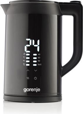 Gorenje Электрочайник 1.7л, двойные стенки, LED дисплей, Strix контроль, черный K17DWDII фото