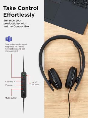 Lenovo Гарнітура Wired ANC Headset Gen 2 (Teams) 4XD1M45627 фото