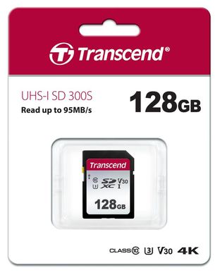 Карта пам'яті Transcend SD 128GB C10 UHS-I R100/W40MB/s TS128GSDC300S фото