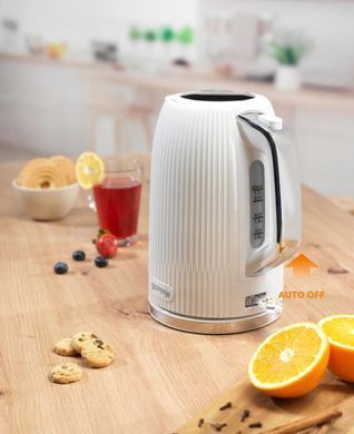 Gorenje Електрочайник 1.7л, Strix-контроль, білий матовий K17DPW фото