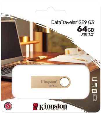 Kingston Накопичувач 64GB USB 3.2 Type-A Gen1 DT SE9 G3 DTSE9G3/64GB фото