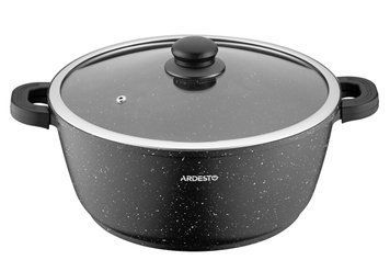 ARDESTO Каструля Gemini Anzio, скляна кришка, 28 см, чорний мармур, алюміній AR2426GE фото