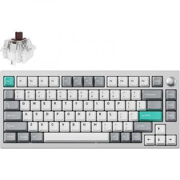 Lemokey Клавіатура механічна P1 Pro 84Key, Super Brown, WL/BT/USB-A, QMK/VIA, Hot-Swap, EN/UKR, RGB, Knob, Space Silver P1P-X3-UA фото