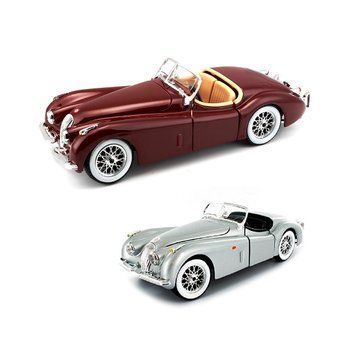 Автомодель - JAGUAR XK 120 (1951) (ассорти вишневый, серебристый, темно-зеленый, 1:24) 18-22018 фото