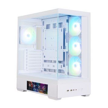 Zalman Корпус P40 DS без БЖ, 2xUSB3.0, 1x Type C, 3x120мм ARGB Reverse, 1x120мм ARGB, VGA 420мм, LCS ready, TG Side/Front Panel, Display, ATX, білий P40DSWHITE фото