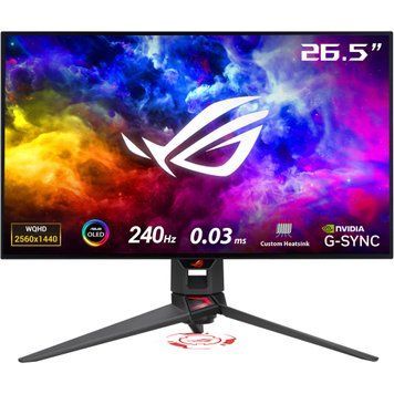 ASUS Монитор 26.5" ROG Swift PG27AQDM 2xHDMI, DP, 2xUSB, OLED, 2560x1440, 240Hz, 0.03ms, DCI-P3 99%, G-SYNC, Pivot, HDR10 90LM08Q0-B01A70 фото
