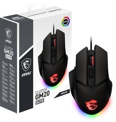 MSI Миша MSI Clutch GM20 Elite GAMING Mouse RGB, USB-A, чорний S12-0401870-C54 фото