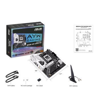 ASUS Материнcкая плата B850M AYW GAMING WIFI sAM5 B850 2xDDR5 M.2 HDMI Wi-Fi BT mATX 90MB1LW0-M0EAY0 фото