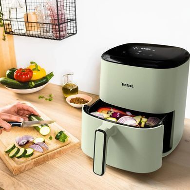 Tefal Мультипіч Easy Fry Max, 1500Вт, чаша-5л, сенсорне керув., 10 програм, пластик, світло-зелений EY24ELE0 фото