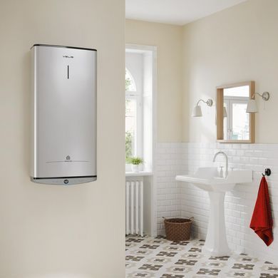 Ariston Водонагрівач електр. плаский слім VELIS TECH 100 EU, 100л, 2*1,5кВт, ун. монтаж, електр. кер-ння, B, Італія, Сірий