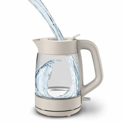 Tefal Електрочайник Tefal Morning Glass Kettle, 1.7л, скло, з підсвіткою, бежевий KO2G0BE0 фото