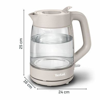 Tefal Електрочайник Tefal Morning Glass Kettle, 1.7л, скло, з підсвіткою, бежевий KO2G0BE0 фото