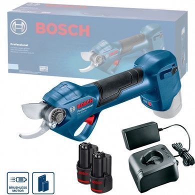 Bosch Секатор Pro Pruner аккумуляторный, 12В, 3.0 Ач, до 25мм, 1кг, сет. 2 акк. 0.601.9K1.021 фото