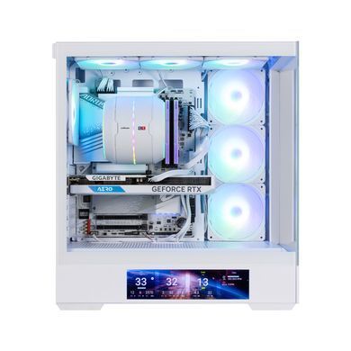 Zalman Корпус P40 DS без БЖ, 2xUSB3.0, 1x Type C, 3x120мм ARGB Reverse, 1x120мм ARGB, VGA 420мм, LCS ready, TG Side/Front Panel, Display, ATX, білий P40DSWHITE фото