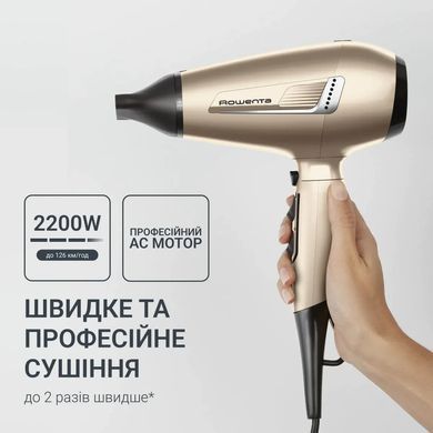 Rowenta Фен Pro Expert Tresor Collection, 2200Вт, 3 режими, іоніз-я, дифузор, 2 концентратора, хол. обдув, чохол, заколка, бронзовий CV8861F0 фото