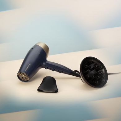 Remington Фен Sapphire Luxe , 2200Вт, 3 режими, дифузор, іоніз-я, хол. обдув, сапфіровий D5805 фото
