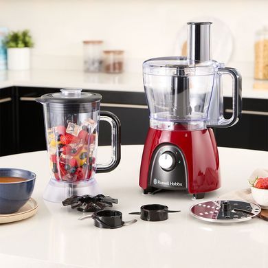 Russell Hobbs Кухонна машина Desire Red, 600Вт, чаша-пластик, корпус-пластик, насадок-4, червоний 27110-56 фото