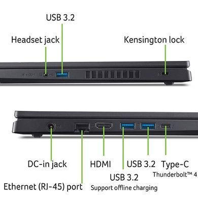 Acer Ноутбук Nitro V 15 ANV15-51 15.6" FHD IPS, Intel i5-13420H, 16GB, F1TB, NVD4050-6, Lin, черный NH.QNBEU.00B фото
