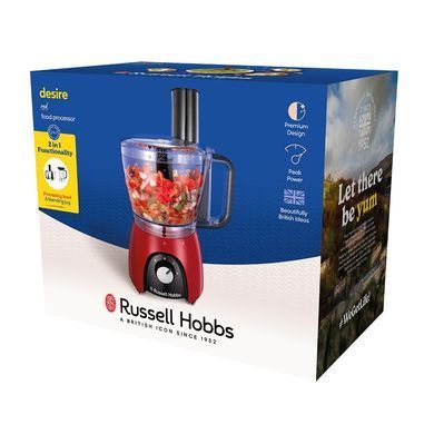 Russell Hobbs Кухонна машина Desire Red, 600Вт, чаша-пластик, корпус-пластик, насадок-4, червоний 27110-56 фото