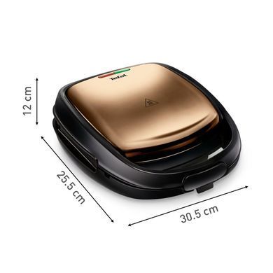 Tefal Мультимейкер Coppertinto 700Вт, тефлон, 2 пластины, корпус-металл, черно-бронзовый SW341G10 фото