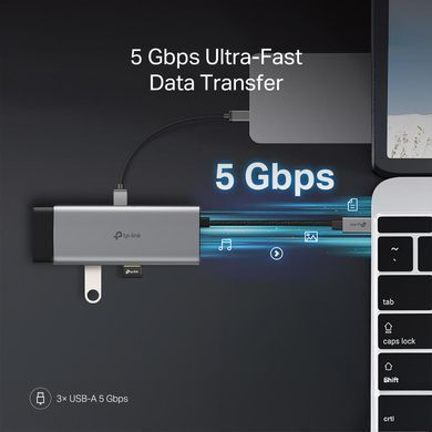 TP-Link Хаб USB UH7021C USB-C > 3xUSB3.0/1xHDMI/1xSD/1xmicroSD/1xPD 100Wh UH7021C фото
