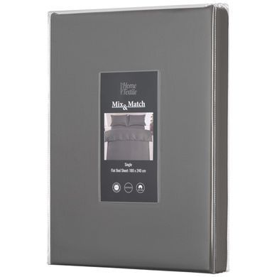 ARDESTO Простирадло Mix&Match Premium, 180х240см, 100% бавовна, сатин, сірий