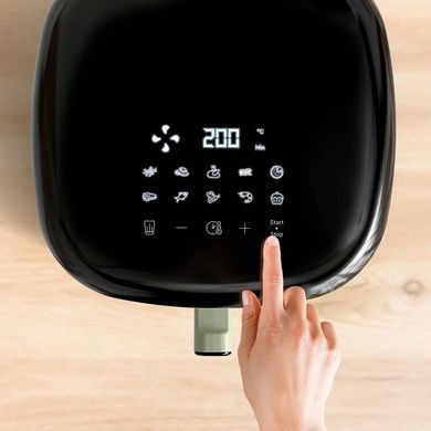 Tefal Мультипіч Easy Fry Max, 1500Вт, чаша-5л, сенсорне керув., 10 програм, пластик, світло-зелений EY24ELE0 фото