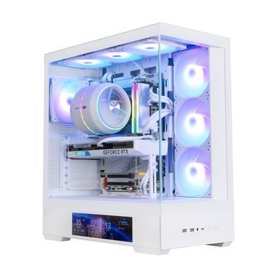 Zalman Корпус P40 DS без БЖ, 2xUSB3.0, 1x Type C, 3x120мм ARGB Reverse, 1x120мм ARGB, VGA 420мм, LCS ready, TG Side/Front Panel, Display, ATX, білий P40DSWHITE фото