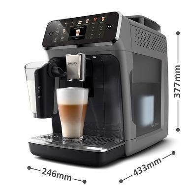 Philips Кавомашина Philips Series 5500, 1.8л, зерно+мелена, автомат.капуч, дисплей, авторецептів -22, холодна кава, сріблясто-чорний EP5544/50 фото