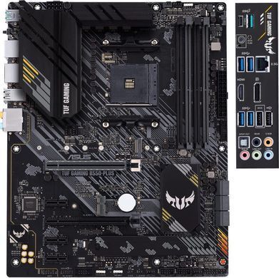 ASUS Материнcька плата TUF GAMING B550-PLUS sAM4 B550 4xDDR4 M.2 HDMI DP ATX 90MB14G0-M0EAY0 фото