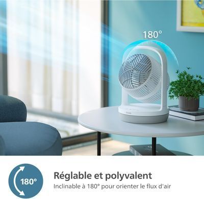 Philips Вентилятор Philips настільний Series 2000, 22см, 28Вт, таймер, поворот 180, білий