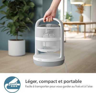 Philips Вентилятор Philips настільний Series 2000, 22см, 28Вт, таймер, поворот 180, білий