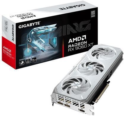 Gigabyte Відеокарта GIGABYTE Radeon 9060 XT 16GB GDDR6 OC ICE білий GV-R906XGAMINGOCICE-16GD фото