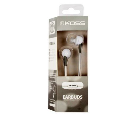Koss Навушники In-Ear KEB6iW, 3.5 mini-jack, Mic, Білий 194796.101 фото