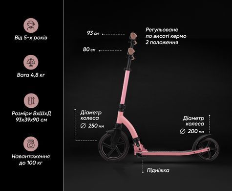 Miqilong Самокат Beagle розовый BEAGLE-200-PINK фото