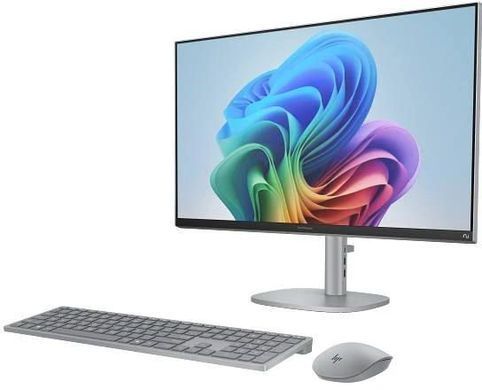 HP Комп'ютер персональний моноблок HP OmniStudio X 27" UHD IPS, Intel U7-258V, 32GB, F1TB, UMA, WiFi, кл+м, Win11, сріблястий D6QM5EA фото