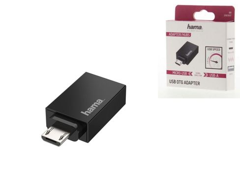 Адаптер Hama OTG Micro USB - USB 2.0 Black 00200307 фото