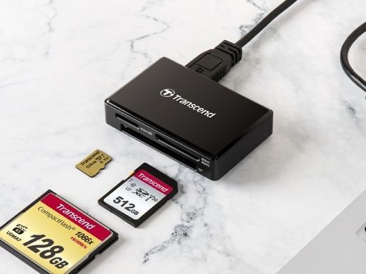 Transcend Кардрiдер USB 3.1 Type-A > microSD/SD/CF Чорний TS-RDF8K2 фото