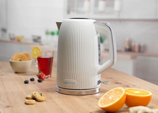 Gorenje Електрочайник 1.7л, Strix-контроль, білий матовий K17DPW фото