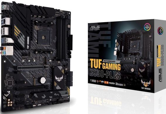 ASUS Материнcька плата TUF GAMING B550-PLUS sAM4 B550 4xDDR4 M.2 HDMI DP ATX 90MB14G0-M0EAY0 фото