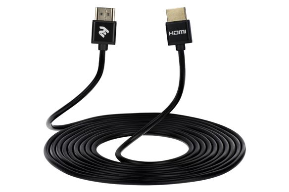Кабель 2Е HDMI 2.0 (AM/AM) Slim High Speed Alumium 2м Black 2EW-1119-2m фото